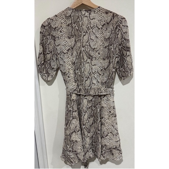 Reformation Monica Wrap Dress SnakeSkin Print - Picture 4 of 6